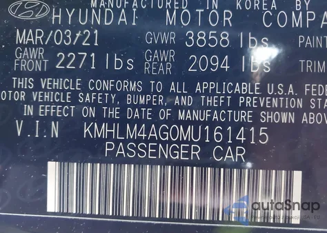 2021 Hyundai Elantra Sel from USA, damaged, VIN KMHLM4AG0MU161415